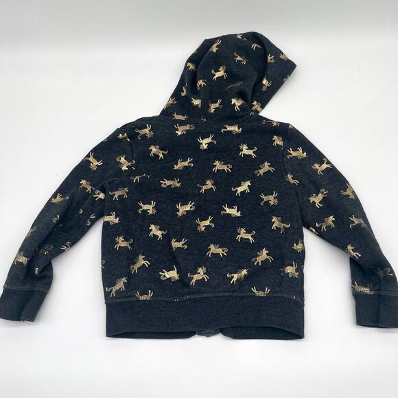 CAT & JACK Girl Zip Up Hoodie Sweatshirt, Unicorn, Size 4T - Picture 3 of 4